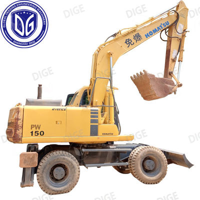 Происхождение Япония PC150W Использованный Komatsu колесный экскаватор PC150W экскаватор Подержанный Komatsu гидравлический экскаватор PC150W