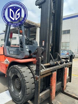 8t 8FDA80 Toyota Использованный вилочный погрузчик Мощный Использованный вилочный погрузчик Гидравлическая машина