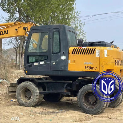 Прекрасный использованный гидравлический экскаватор Hyundai 150W колесный экскаватор превосходная тяга